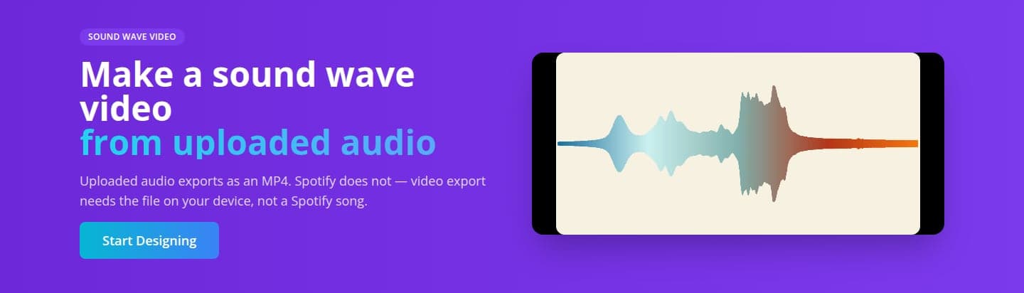 A sound-wave video exported from an uploaded audio file